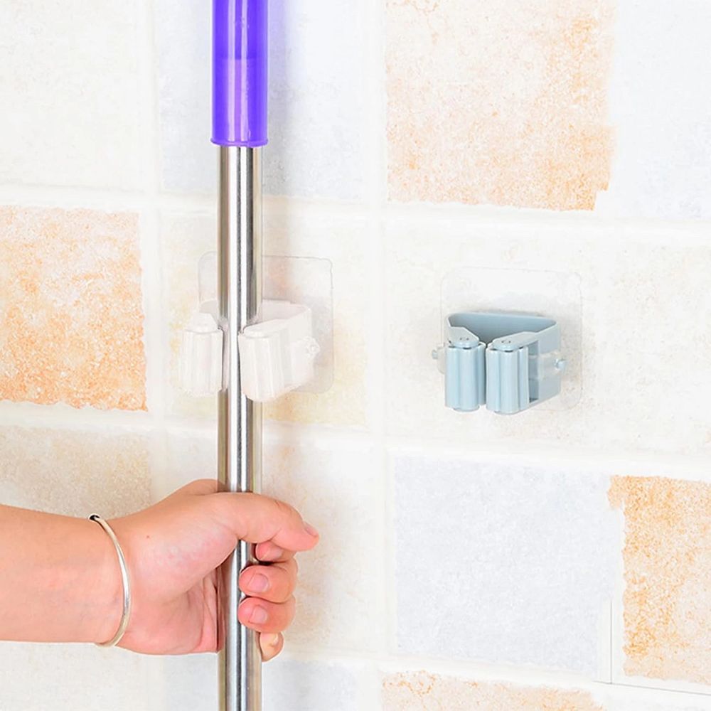 4420d39c2fdd37625227b28c94933641 Wall-mounted broom mop holder self-adhesive RC-K-1153 white