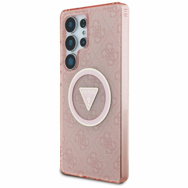GUESS case for SAMSUNG S25 Ultra GUHMS25LHG4PRTGP (Magnetic IML Metal Glitter 4G Circle Triangle) pink