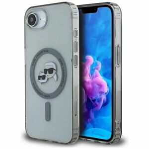 KARL LAGERFELD case for IPHONE 16e (SE 4 2025) compatible with MagSafe KLHMPSE4HLSKCK (IML Metal KC Heads) black