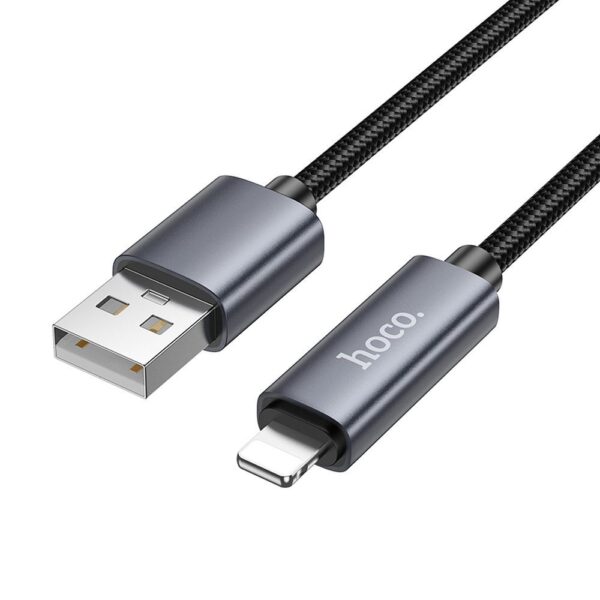 Cable USB A to Lightning Hoco 2,4A with display 1 m X112 black