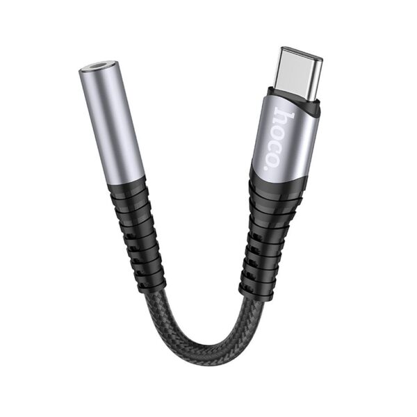 HOCO adapter AUX Jack 3,5 mm (female) to USB C (male) LS33 metal gray