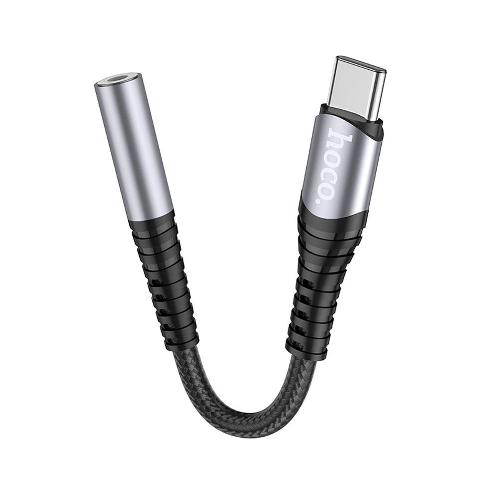 HOCO adapter AUX Jack 3,5 mm (female) to USB C (male) LS33 metal gray