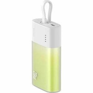 Powerbank Baseus 5200mAh με Καλώδιο Lightning & Type-C PD QC 20W - Λευκό/Πράσινο