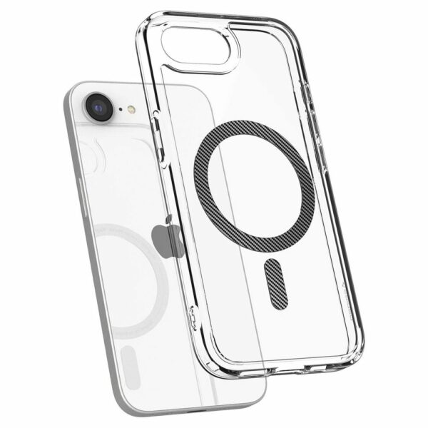SPIGEN case ULTRA HYBRID MAG compatible with MagSafe for IPHONE 16E 2025 carbon fiber