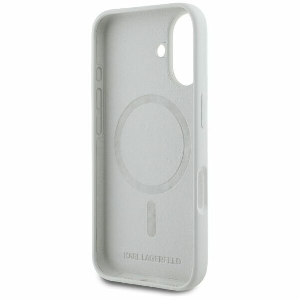 KARL LAGERFELD case for IPHONE 16 compatible with MagSafe KLHMP16SSKCHTCE (Silicone KC Heads) beige