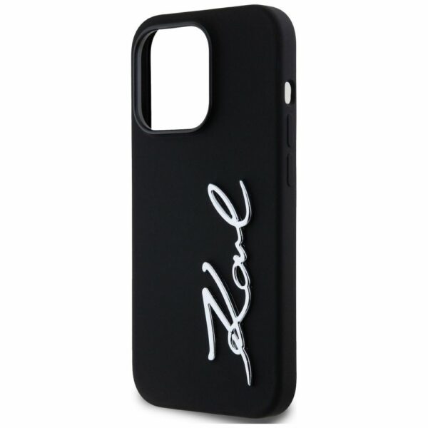 KARL LAGERFELD case for IPHONE 14 Pro KLHCP14LSCMSMVK (Silicone Sign Metal Logo) black