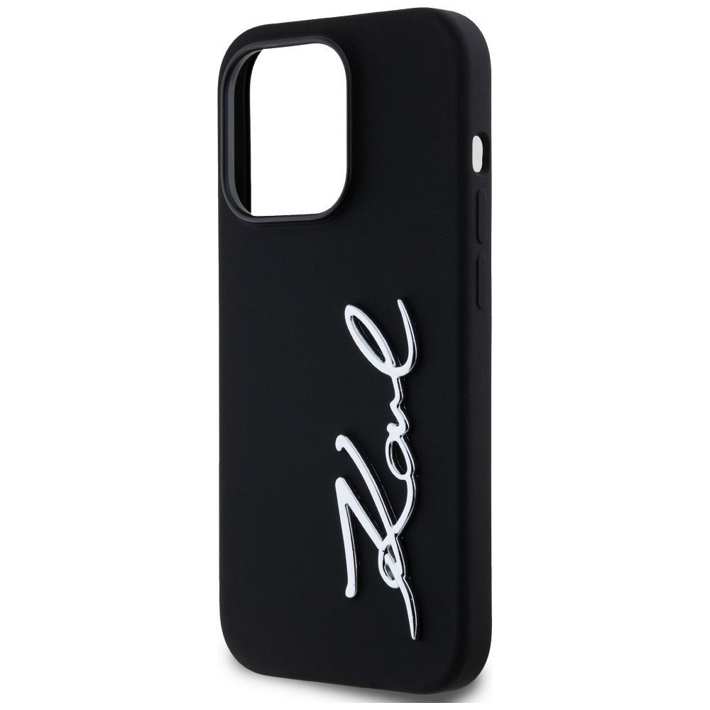 KARL LAGERFELD case for IPHONE 14 Pro KLHCP14LSCMSMVK (Silicone Sign Metal Logo) black