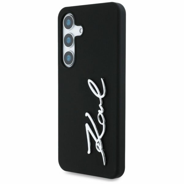 KARL LAGERFELD case for SAMSUNG S25 KLHCS25SSCMSMVK (Silicone Sign Metal Logo) black