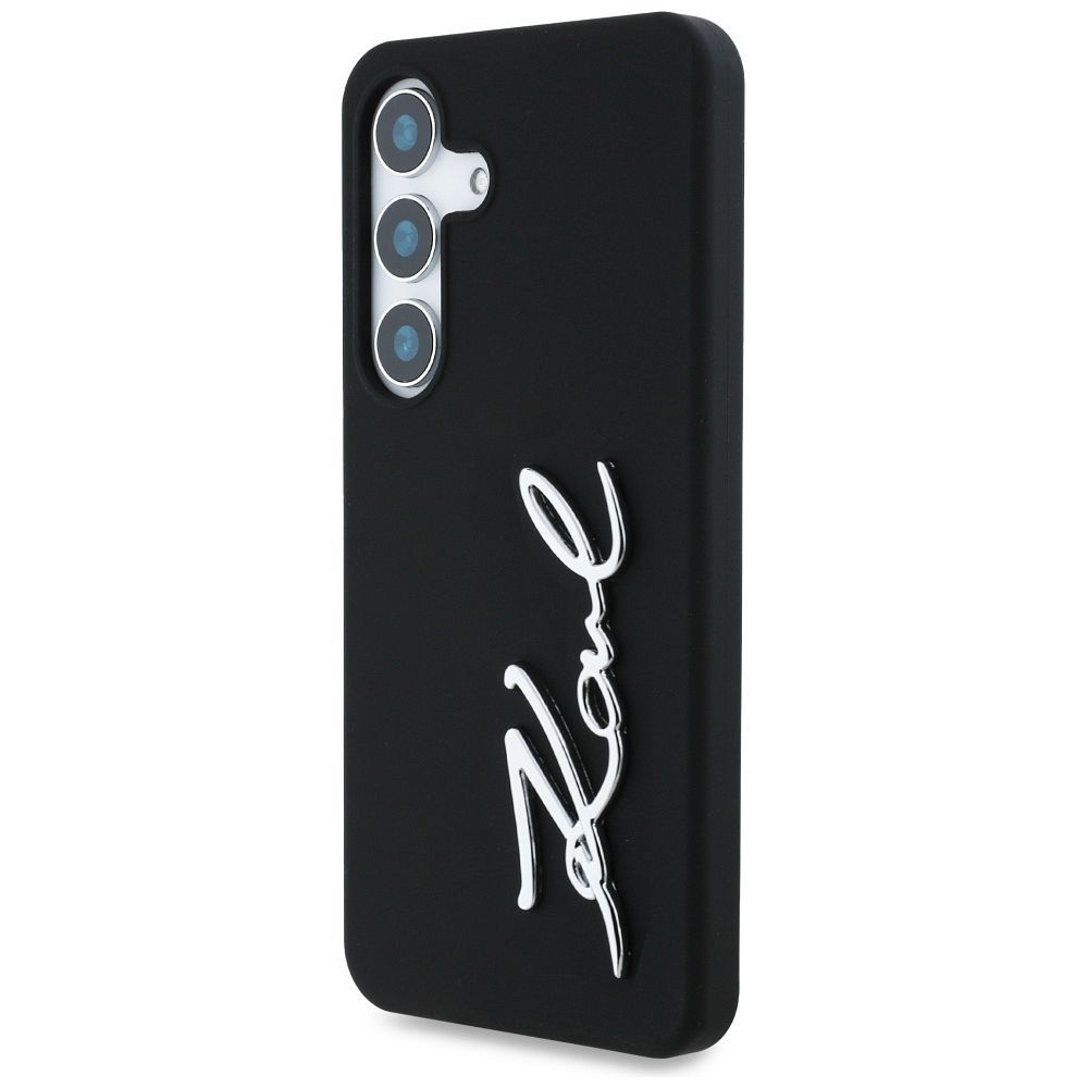 KARL LAGERFELD case for SAMSUNG S25 KLHCS25SSCMSMVK (Silicone Sign Metal Logo) black