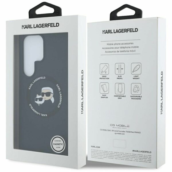 KARL LAGERFELD case for SAMSUNG S25 Ultra KLHMS25LSKCHTCK (Magnetic Silicone Double Heads) black