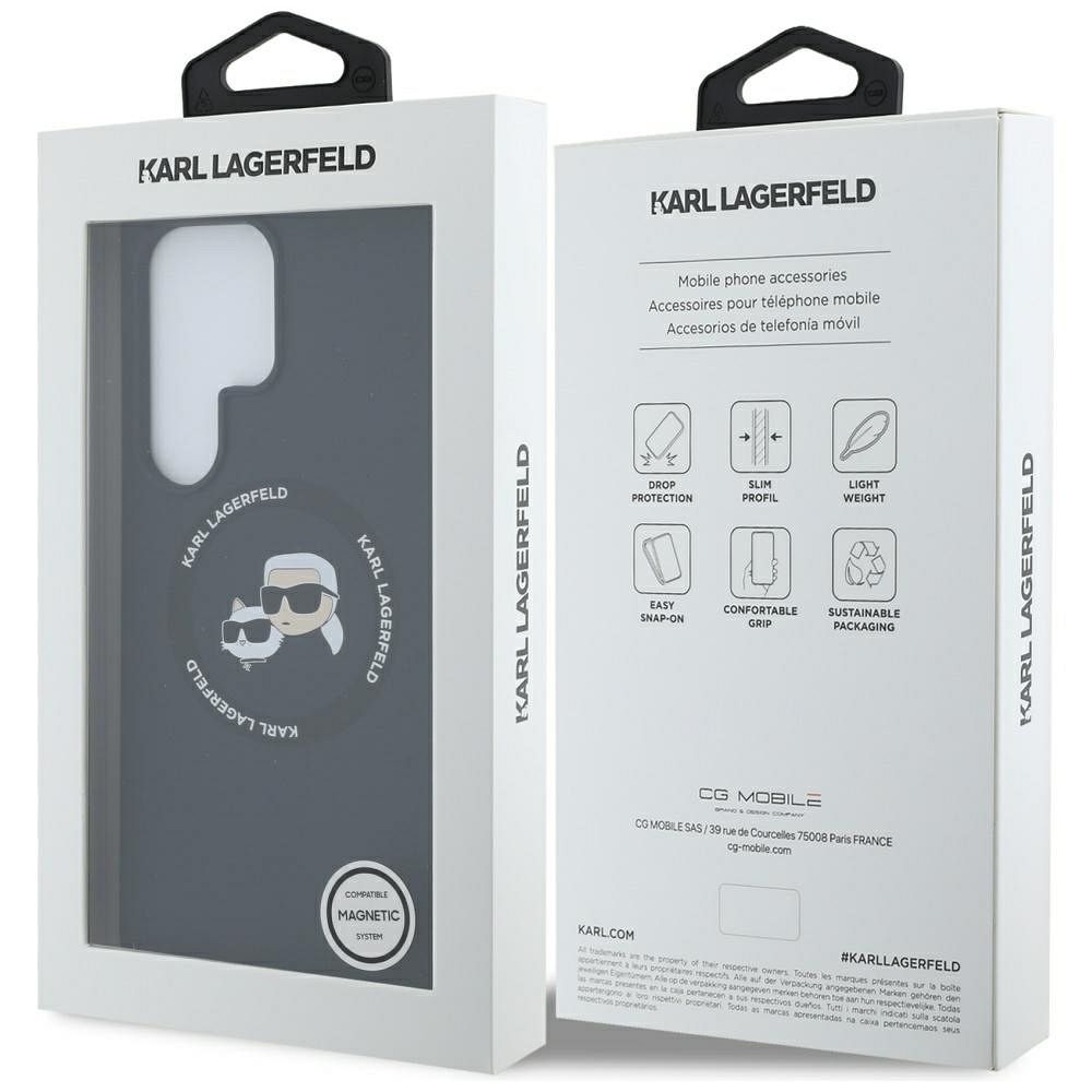 KARL LAGERFELD case for SAMSUNG S25 Ultra KLHMS25LSKCHTCK (Magnetic Silicone Double Heads) black