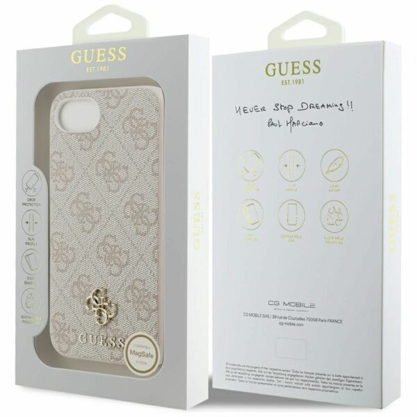 GUESS case for IPHONE 16e (SE 4 2025) compatible with MagSafe GUHMPSE4P4SM4MP (PU 4G Small 4G and Classic) pink