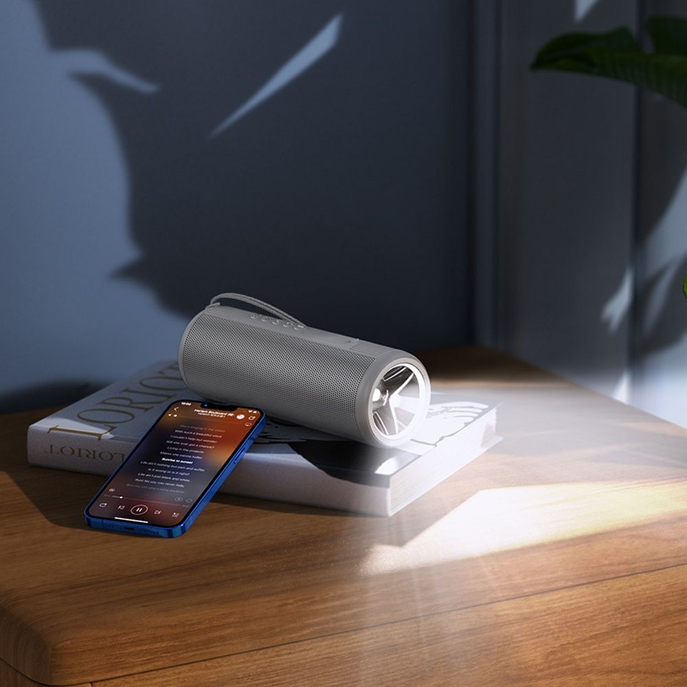 HOCO bluetooth / wireless speaker + flashlight HC11 Bora sports grey
