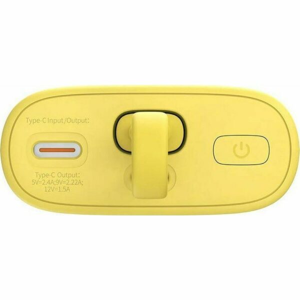 Powerbank BASEUS 5200mAh με Καλώδιο Lightning & Type-C PD QC 20W - Κίτρινο/Ροζ