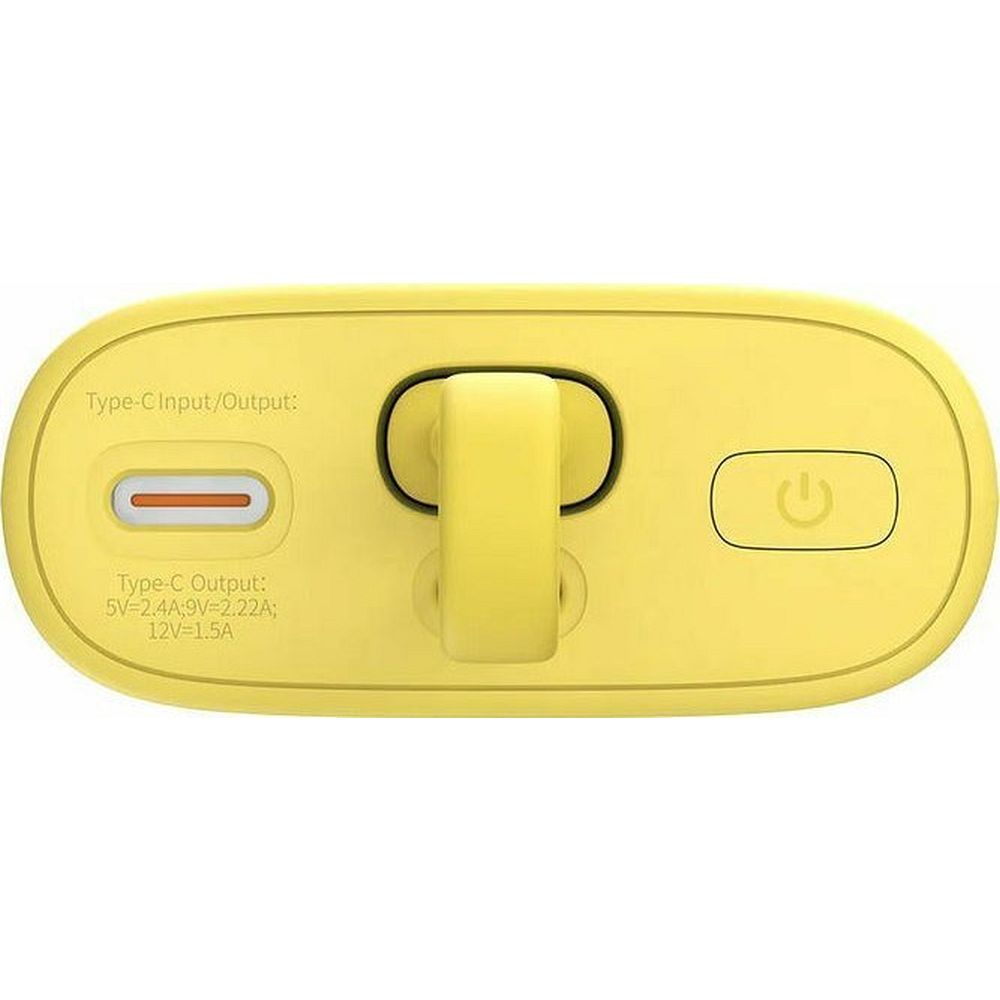 Powerbank BASEUS 5200mAh με Καλώδιο Lightning & Type-C PD QC 20W - Κίτρινο/Ροζ