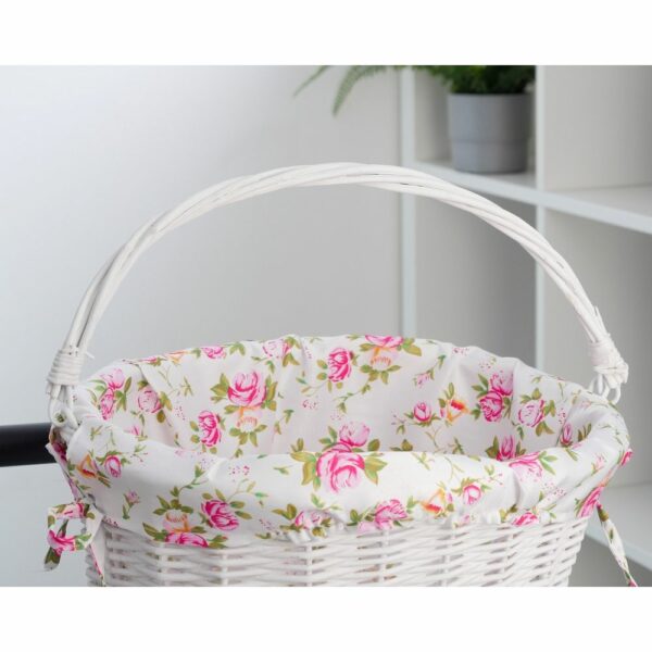 Willow basket with printing fabric FSBKT-037-1 white