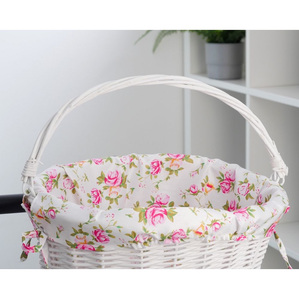 4f1de6cca31233c44c2fc0f28b5a34b3 Willow basket with printing fabric FSBKT-037-1 white