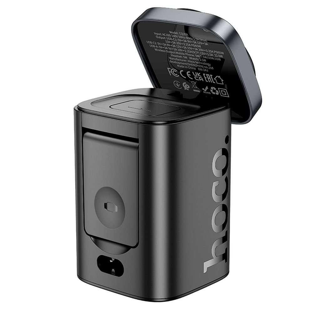 Ασύρματος Φορτιστής HOCO 6 σε 1 για Apple Watch & Συσκευές PD/QC 65W CQ20A Μαύρος