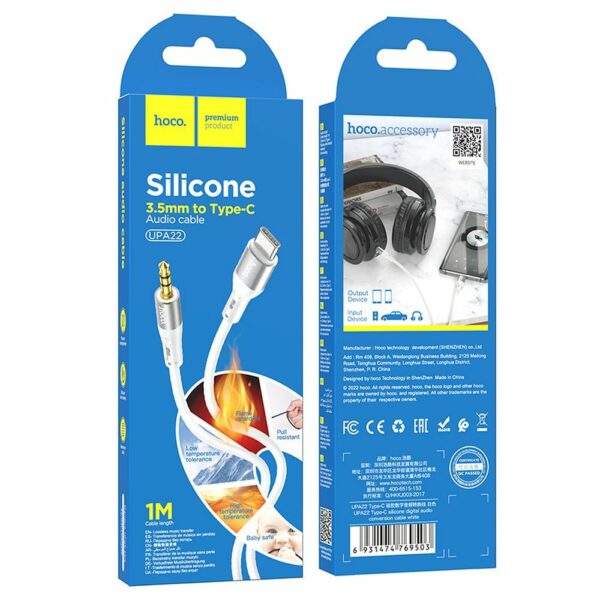 HOCO cable AUX Jack 3,5 mm to Lightning UPA22 1 m white