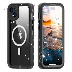 Waterproof case SHELLBOX DOT compatible with MagSafe for IPHONE 15 Plus black