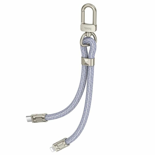 HOCO lanyard shape cable Type C to Lightning PD 20W GH5 0,22 m denim blue