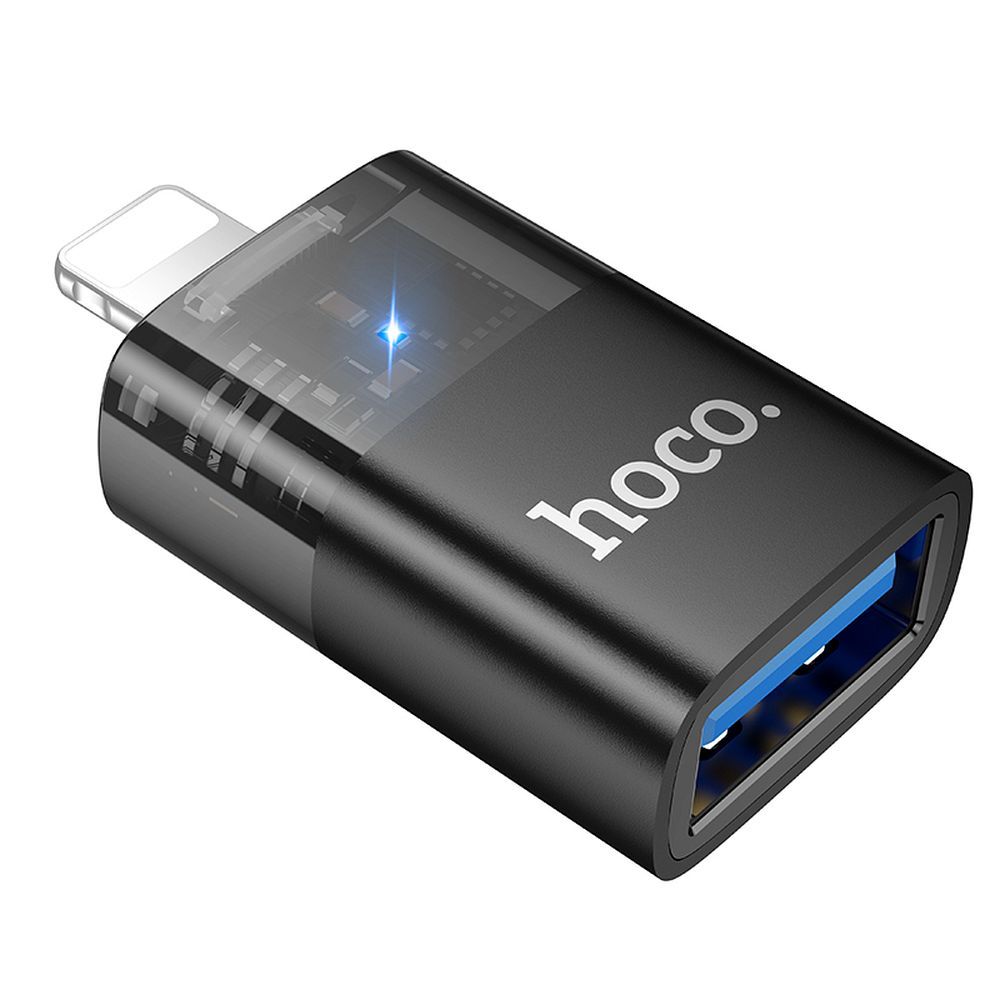 HOCO adapter OTG Lightning (male) to USB A (female) UA36 black transparent