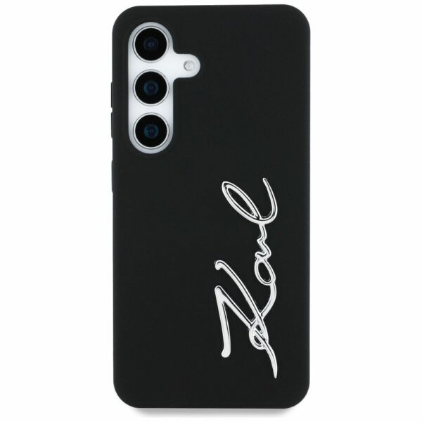 KARL LAGERFELD case for SAMSUNG S25 KLHCS25SSCMSMVK (Silicone Sign Metal Logo) black