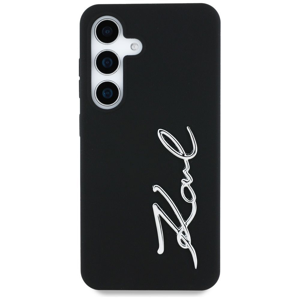 KARL LAGERFELD case for SAMSUNG S25 KLHCS25SSCMSMVK (Silicone Sign Metal Logo) black