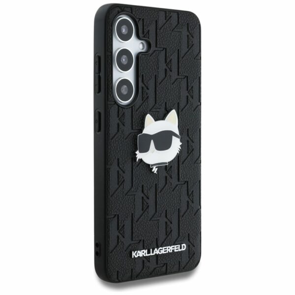 KARL LAGERFELD case for SAMSUNG S25 KLHCS25SPGKLCHPK (PU Monogram Choupette Head Pin) black