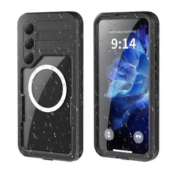Waterproof case SHELLBOX MARS with metal ring for SAMSUNG S25 Plus black