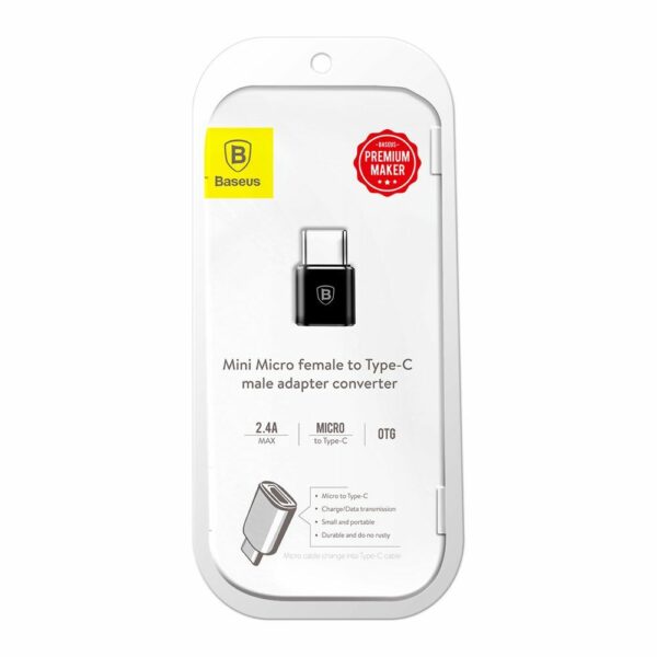 BASEUS adapter Micro USB to Type C black