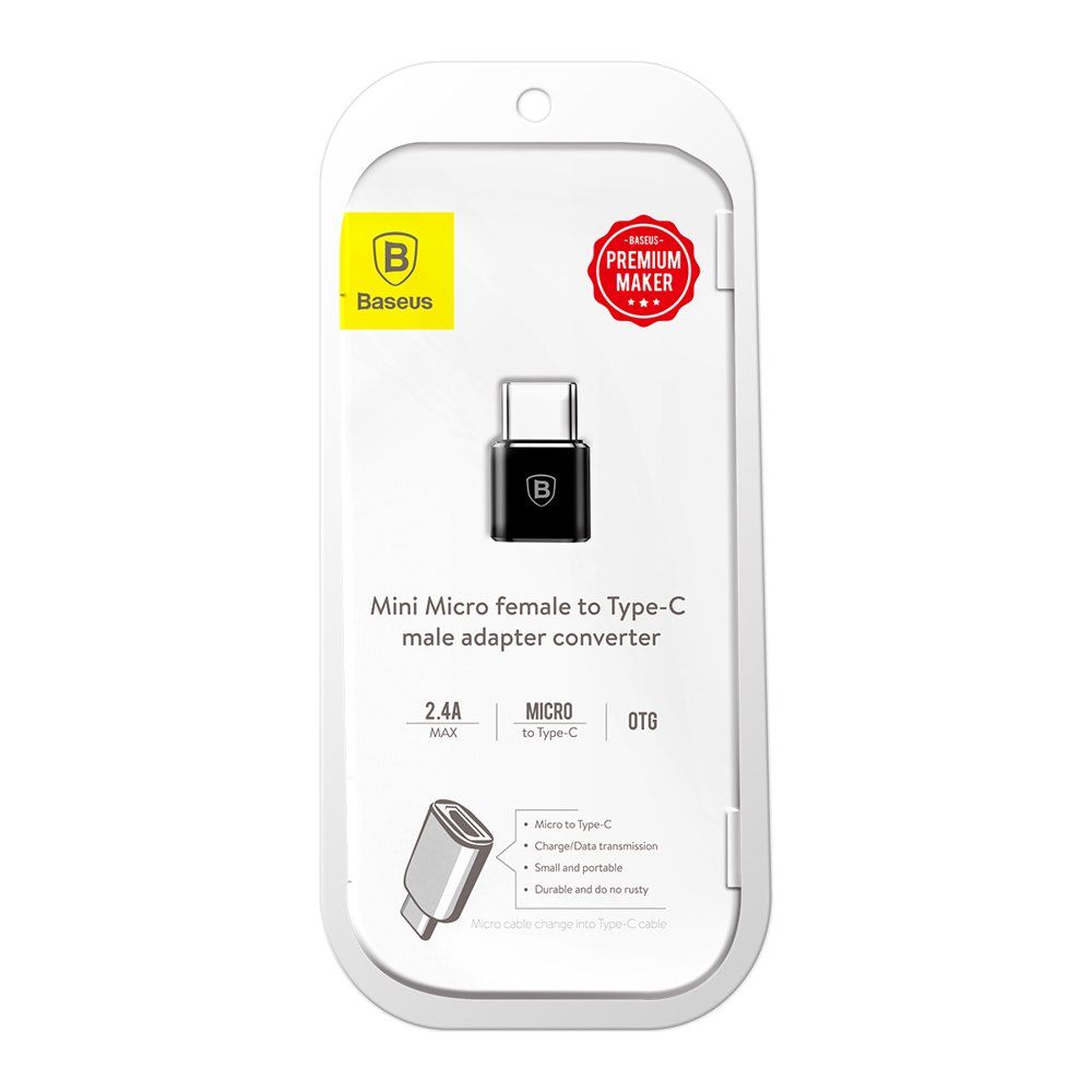 BASEUS adapter Micro USB to Type C black