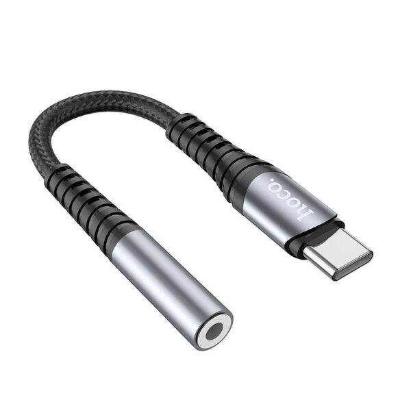 HOCO adapter AUX Jack 3,5 mm (female) to USB C (male) LS33 metal gray