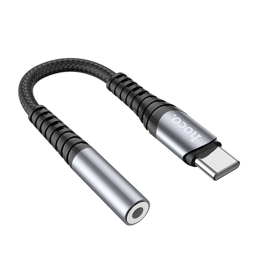 HOCO adapter AUX Jack 3,5 mm (female) to USB C (male) LS33 metal gray