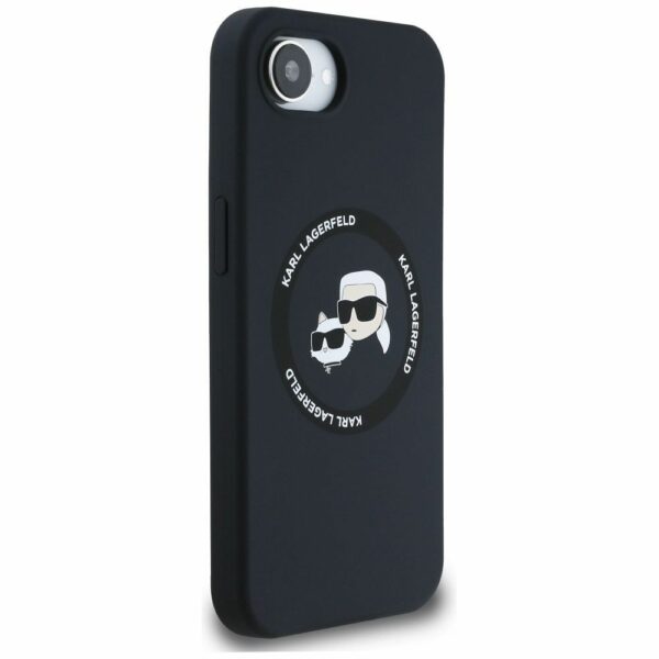 KARL LAGERFELD case for IPHONE 16e (SE 4 2025) compatible with MagSafe KLHMPSE4SKCHTCK (Silicone Double Heads) black