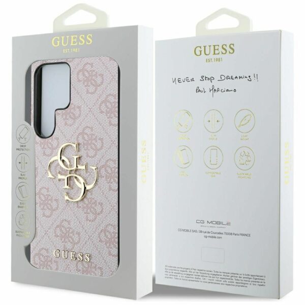 Θήκη Κινητού GUESS για Samsung S25 Ultra Ροζ Λογότυπο (4G PU) GUHCS25L4GMGPI