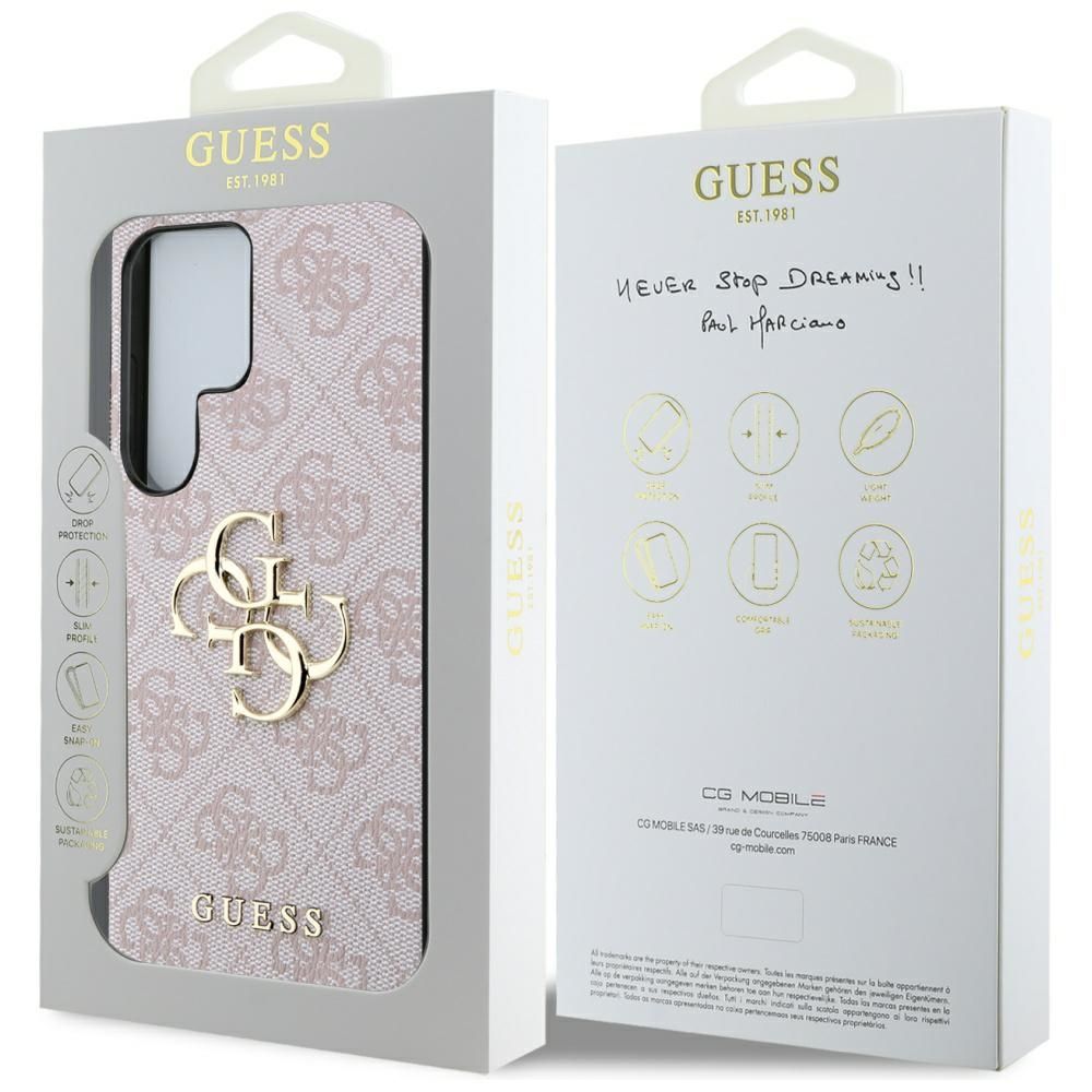 Θήκη Κινητού GUESS για Samsung S25 Ultra Ροζ Λογότυπο (4G PU) GUHCS25L4GMGPI