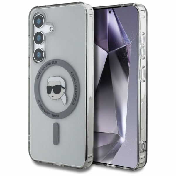 KARL LAGERFELD case for SAMSUNG S25 KLHMS25SHLSKIK (Magnetic IML Metal K. Heads) black