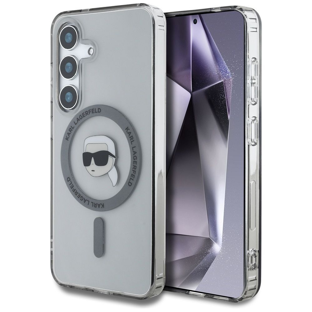 KARL LAGERFELD case for SAMSUNG S25 KLHMS25SHLSKIK (Magnetic IML Metal K. Heads) black