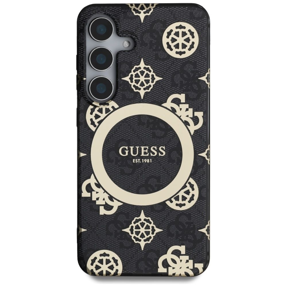 Θήκη Κινητού GUESS Samsung S25 Μαύρη Peony Magnetic IML 4G