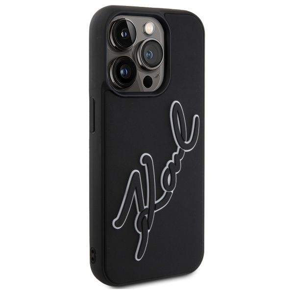 KARL LAGERFELD case for IPHONE 15 Pro Max KLHCP15X3DRKSDLK (3D Rubber Signature) black
