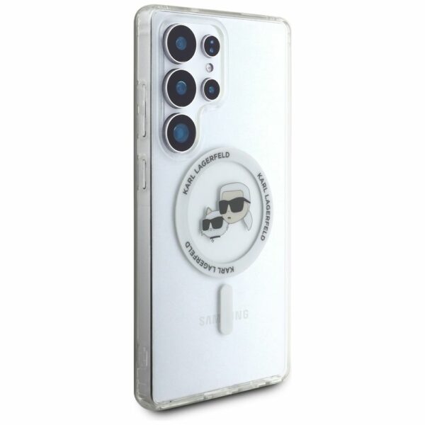 KARL LAGERFELD case for SAMSUNG S25 Ultra KLHMS25LHLSKCH (Magnetic IML Metal KC Heads) white