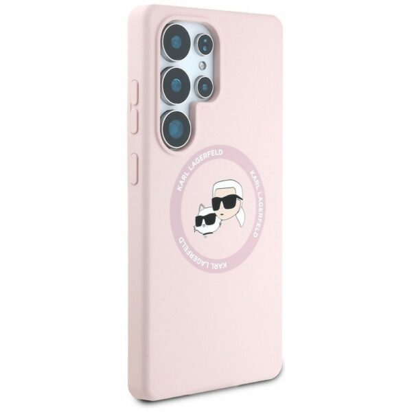 KARL LAGERFELD case for SAMSUNG S25 Ultra KLHMS25LSKCHTCP (Magnetic Silicone Double Heads) pink