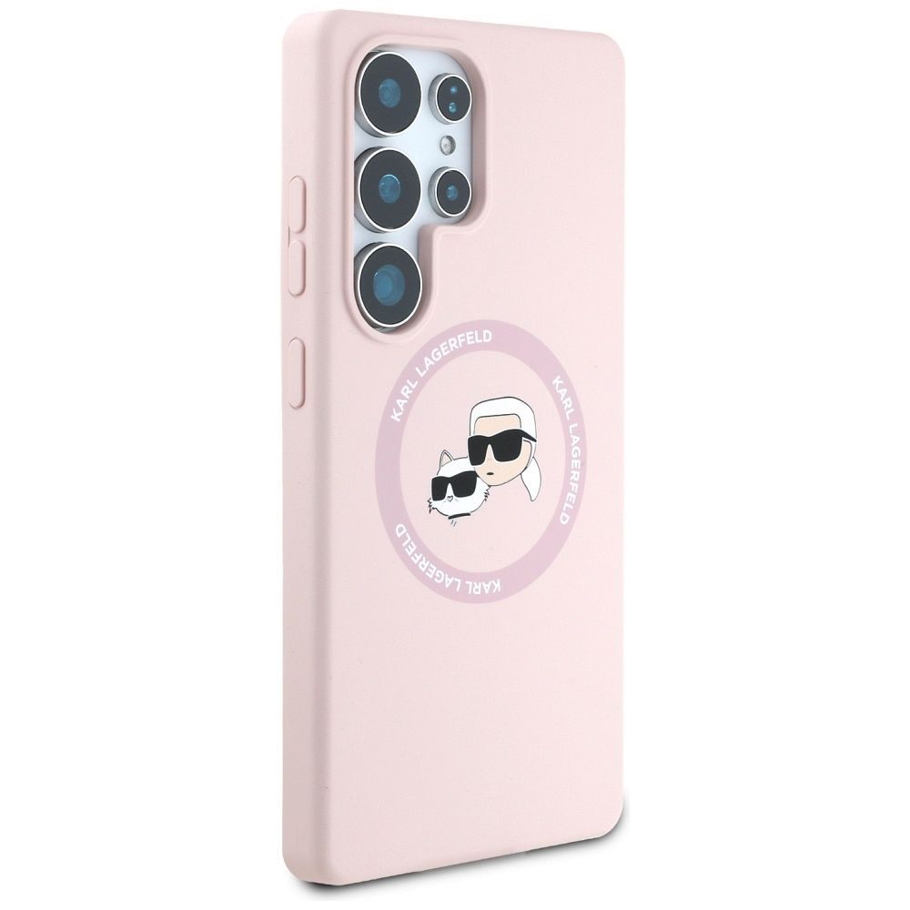 KARL LAGERFELD case for SAMSUNG S25 Ultra KLHMS25LSKCHTCP (Magnetic Silicone Double Heads) pink