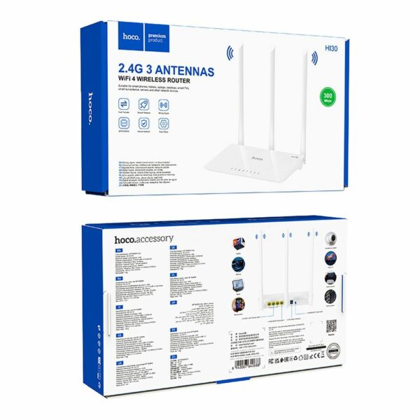 HOCO wireless router WiFi4 HI30 white