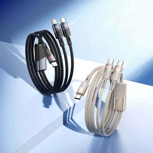 Cable 2in1 USB C to USB C / USB C Hoco 5A 100W 1,2 m U139 black