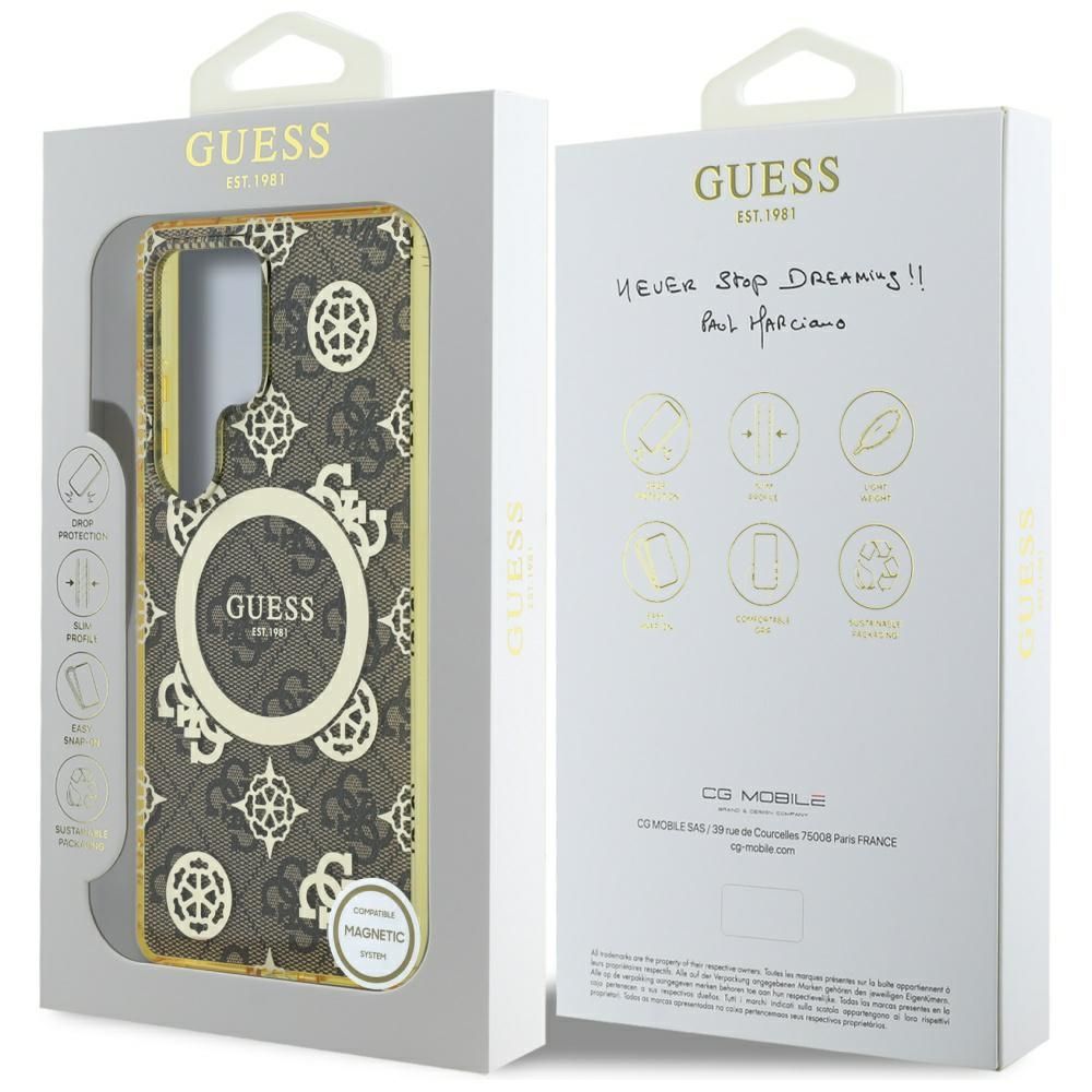 Θήκη GUESS Magnetic Peony για Samsung S25 Ultra - Καφέ GUHMS25LH4PYEEW