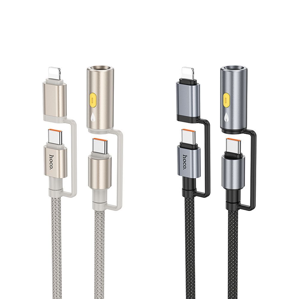 HOCO cable All-in-one Type C / Lightning to Type C / Cigarette lighter PD 3A 60W U138 1,2 m black