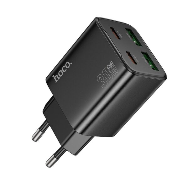 HOCO charger 2 x Type C + 2 x USB A PD QC3.0 3A 20W N56 black