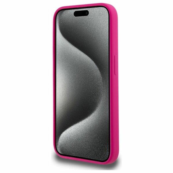 KARL LAGERFELD case for IPHONE 15 Pro compatible with MagSafe KLHMP15LSKHPPLF (SIL KL Head Print) fuschia